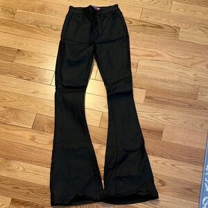 Black Flared faux leather  Pants